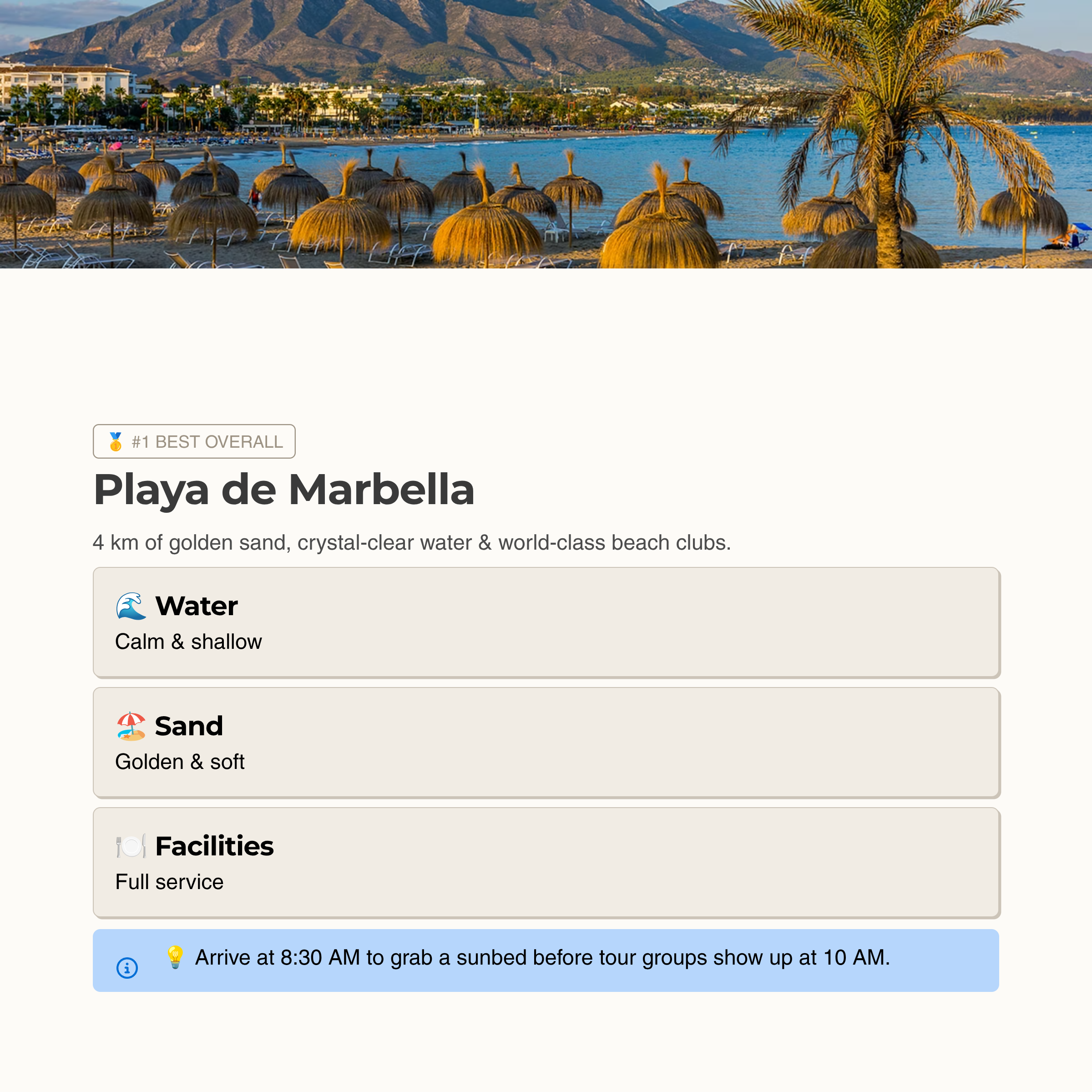Playa de Marbella — #1 Best Overall